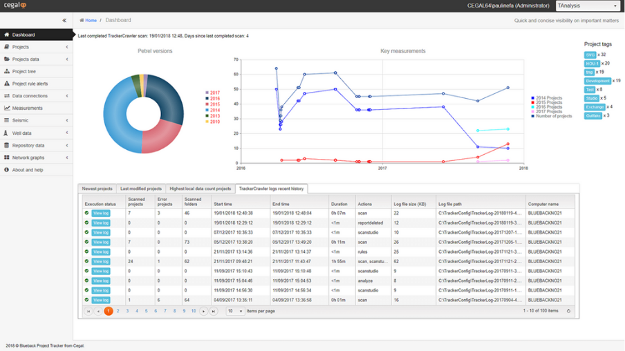 Blueback Project Tracker_interface